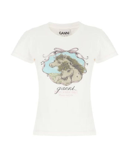 GN: White Qixi Basic Cotton Jersey Baby Fit T-Shirt