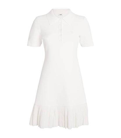 SD White Knitted Polo Mini Dress