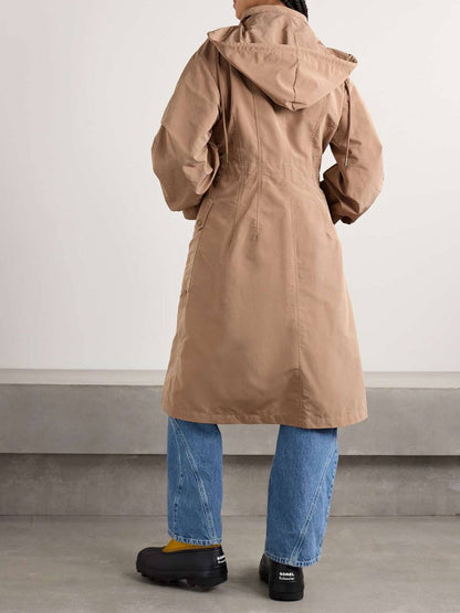 MC Nantes Hooded Gabardine Shell Parka Long Jacket Coat