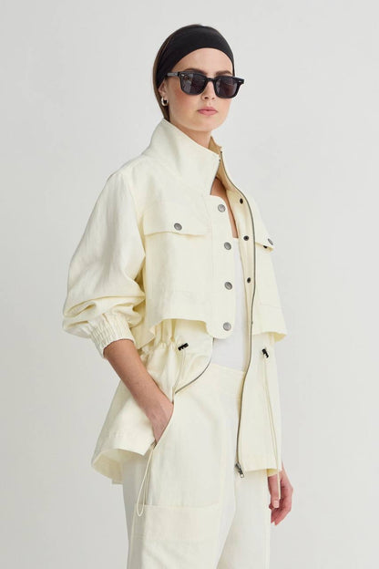AA Long Selva Cotton-Linen Jacket