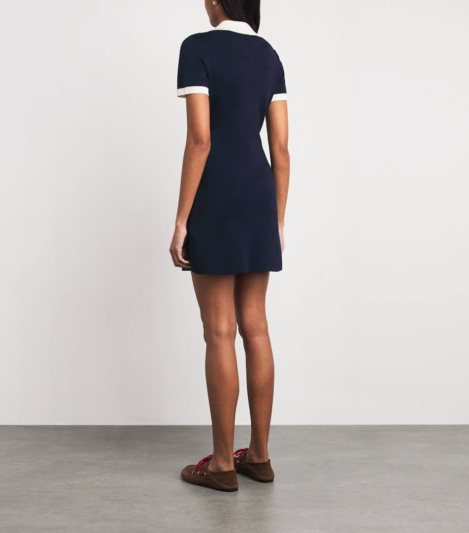 MJ Contrast Trim Polo Cotton-blend Mini Dress