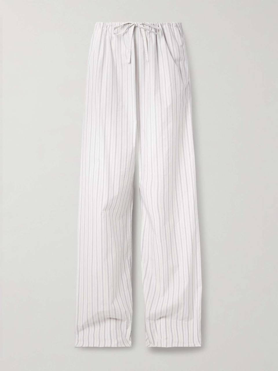 TR Hypnosta Striped Cotton Poplin Wide Leg Pants