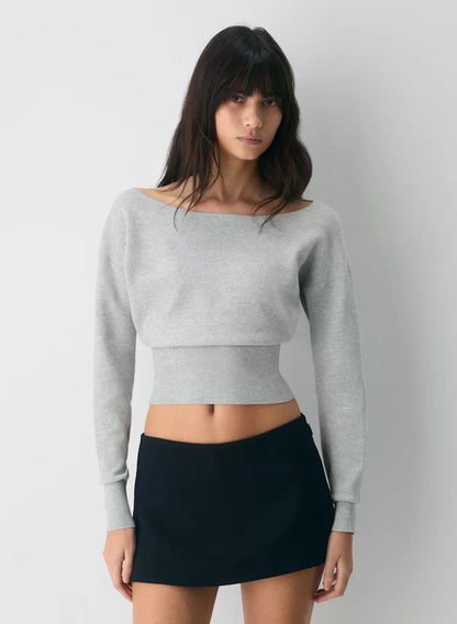 4 Colors! ARZ Crescendo Boat Neck Viscose-blend Wonder Yarn Ribbed Knit Sweater