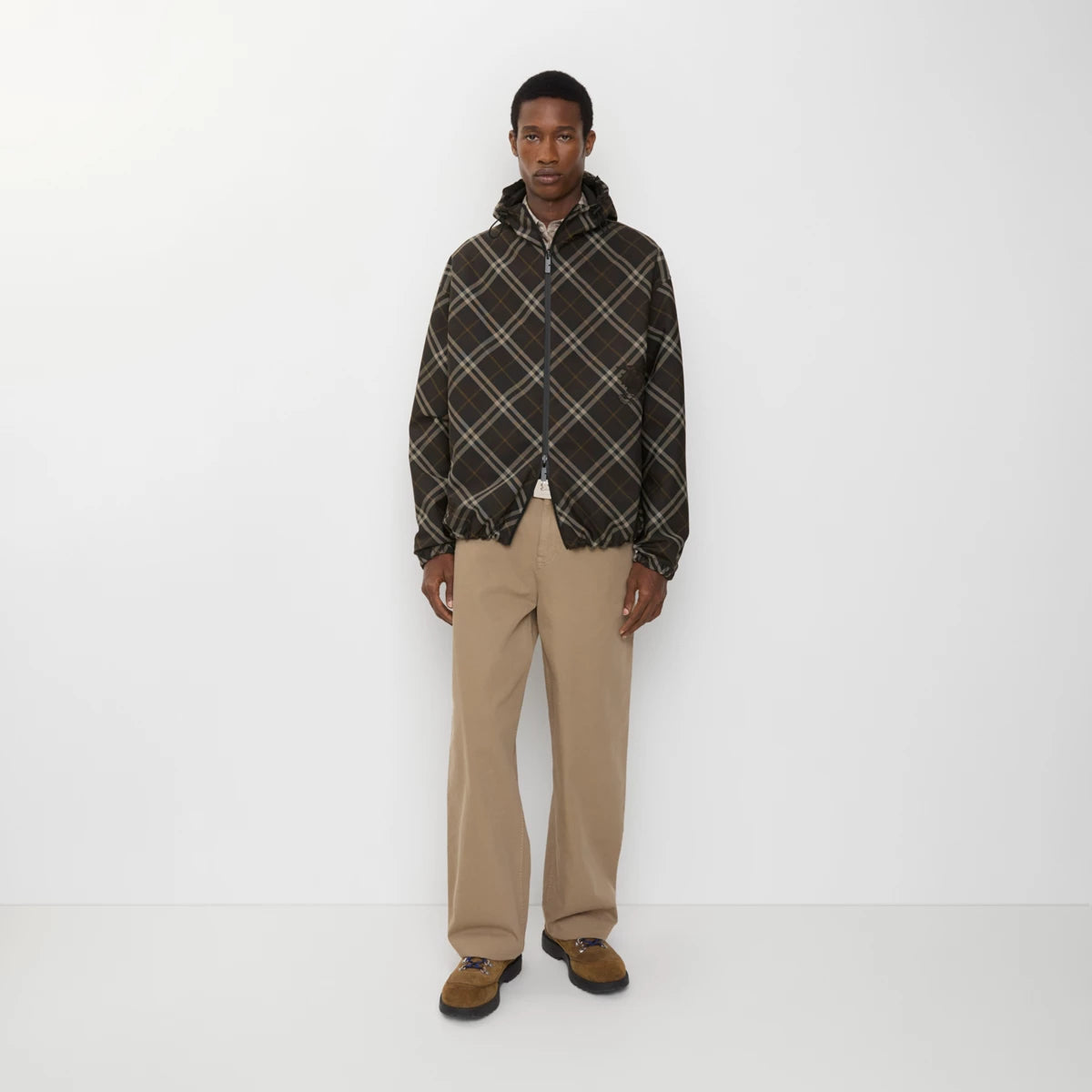 2 Colors! BBR Men’s Reversible Check Hooded Jacket