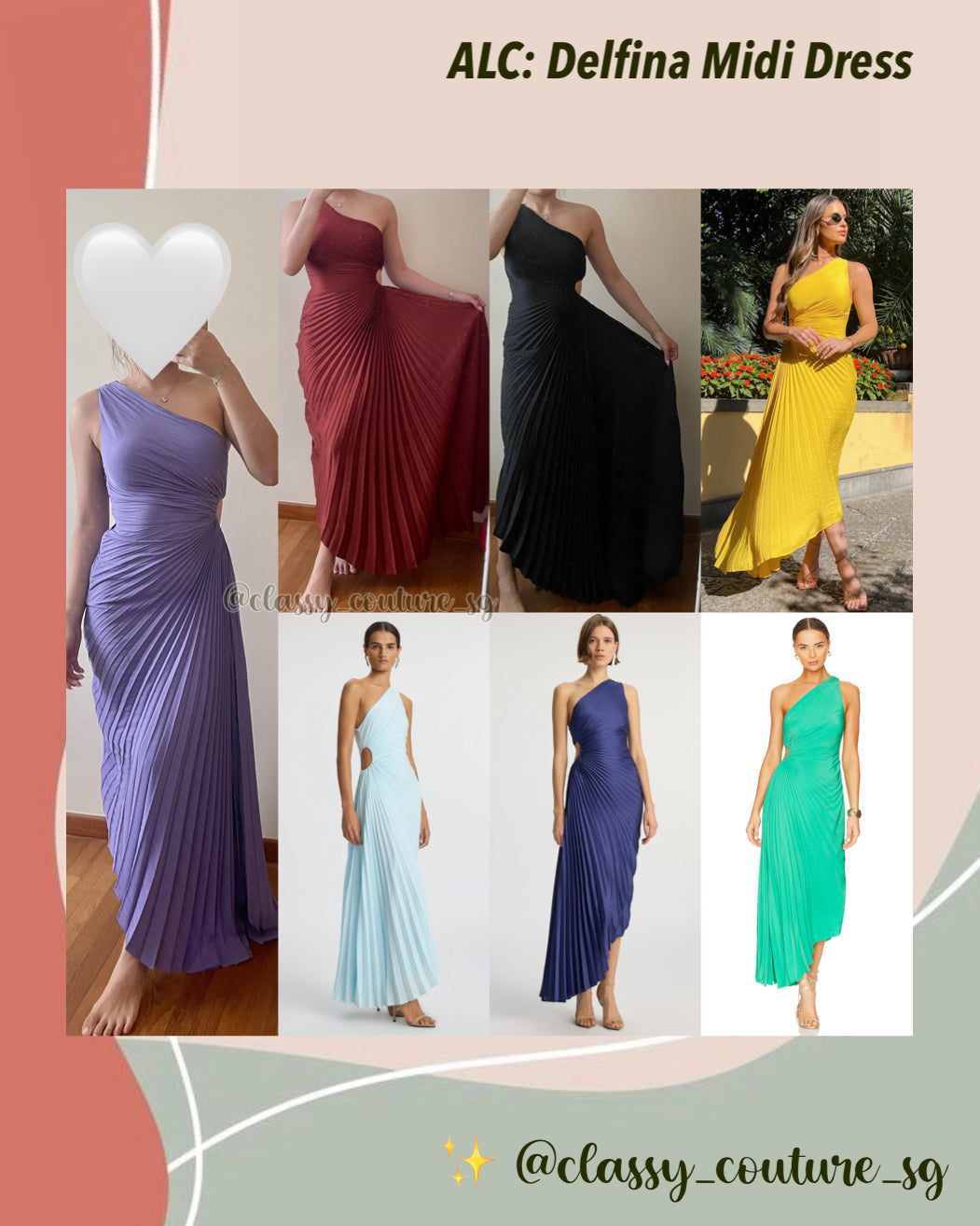 8 COLOURS! ALC Delfina Midi Dress