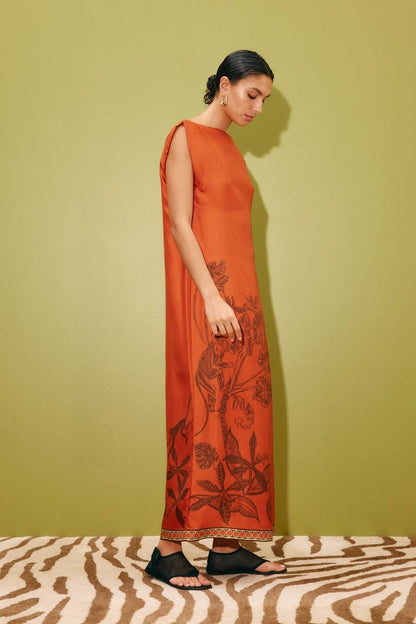 ALM Monkey Dance Silk Midi Dress