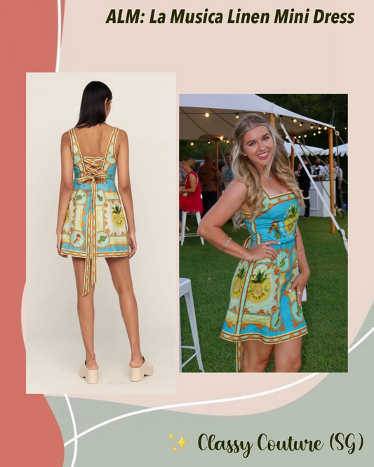 ALM La Musica Tie Back Linen Mini Dress