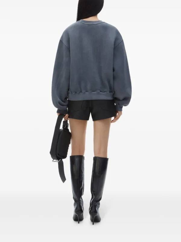 AW Logo Printed Cotton-blend Sweatshirt Jumper