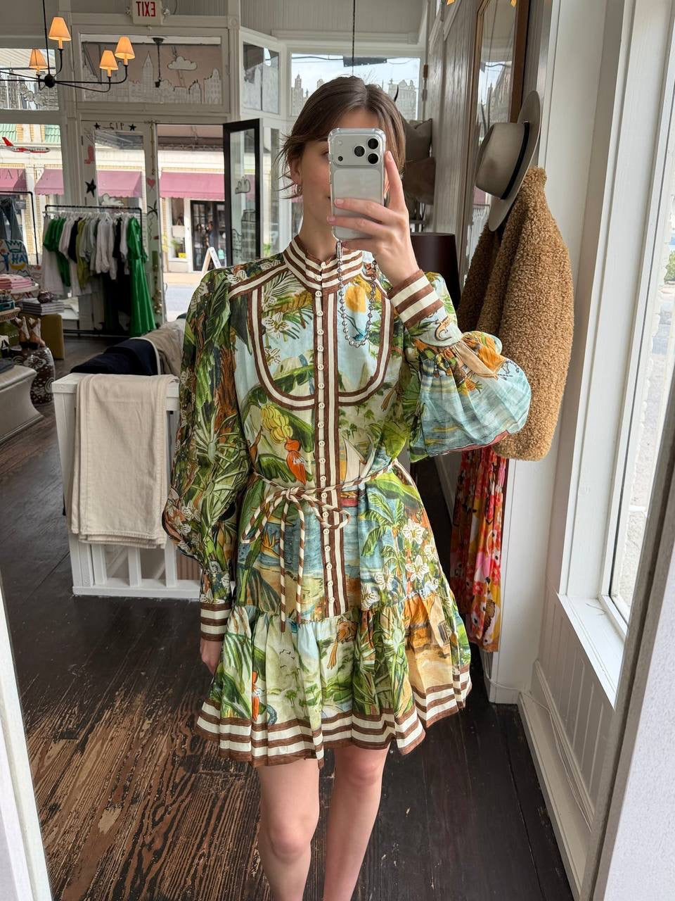 ALM Toucan Tango Yoke Ramie Mini Dress