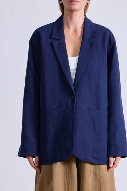 7 Colors! AA Oversized Cotton-Linen Blazer Jacket