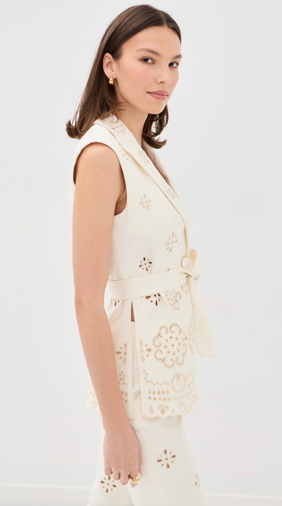 VB Townes Eyelet Vest | Komi Pants | Embroidered Stretch-cotton Twill Set