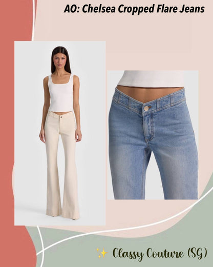 AO Chelsea Cropped Flare Stretch-cotton Jeans