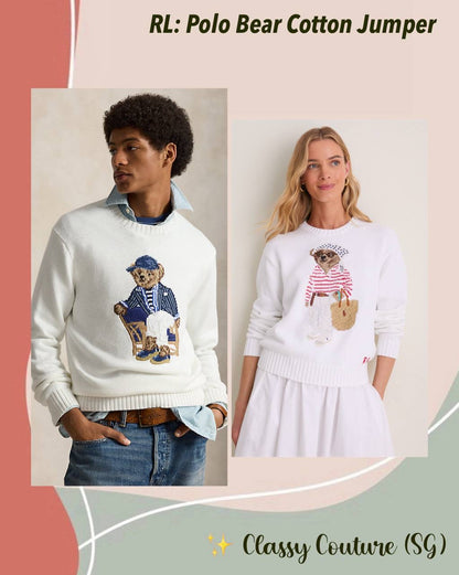RL Unisex Polo Bear Cotton Jumper in 2 Colors
