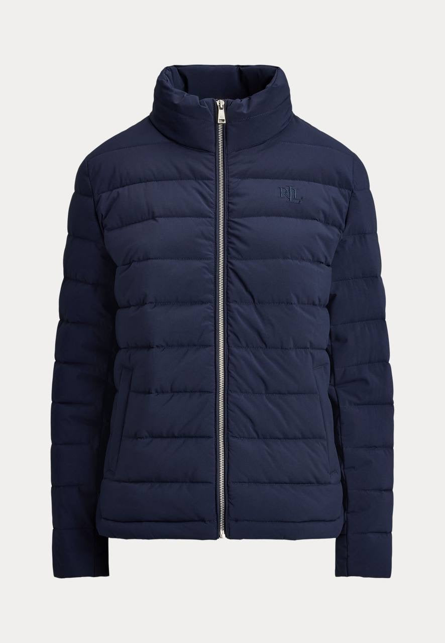 Quilted Stand-collar Mockneck Lightweight Puffer Jacket