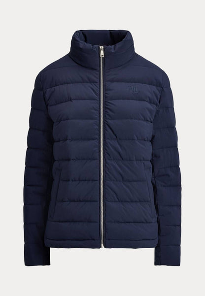 Quilted Stand-collar Mockneck Lightweight Puffer Jacket