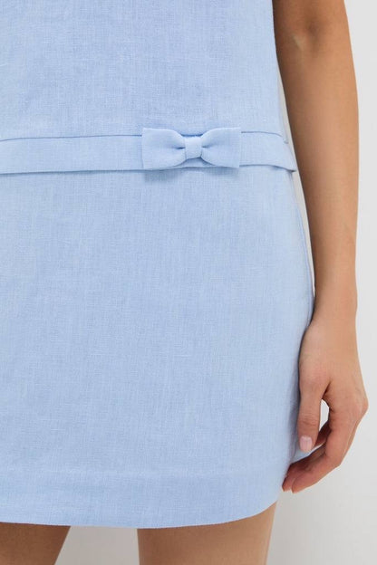PSE Harper Linen Shift Bow Mini Dress