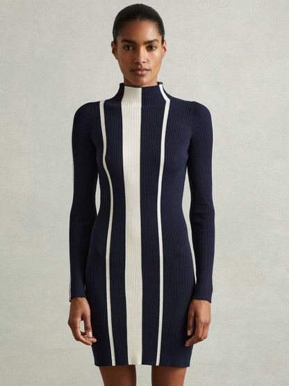 RS Kelli Ribbed Striped Mini Dress