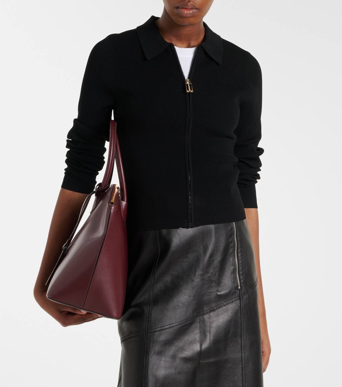 VB Mila Stretch-viscose blend Zipped Cardigan Top
