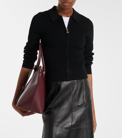 VB Mila Stretch-viscose blend Zipped Cardigan Top