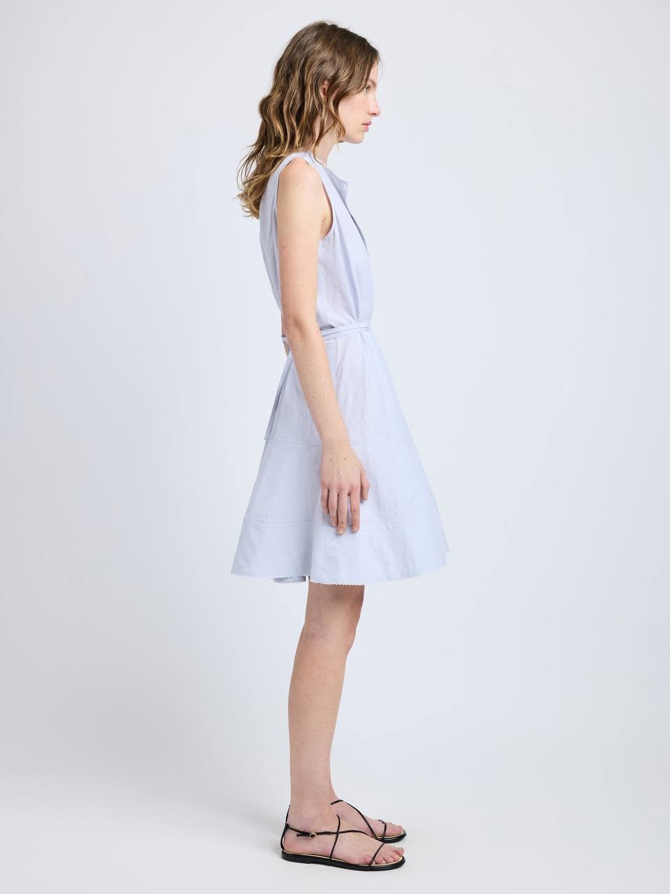 PS Kenzie Linen-Cotton Shirting Sleeveless Mini Dress
