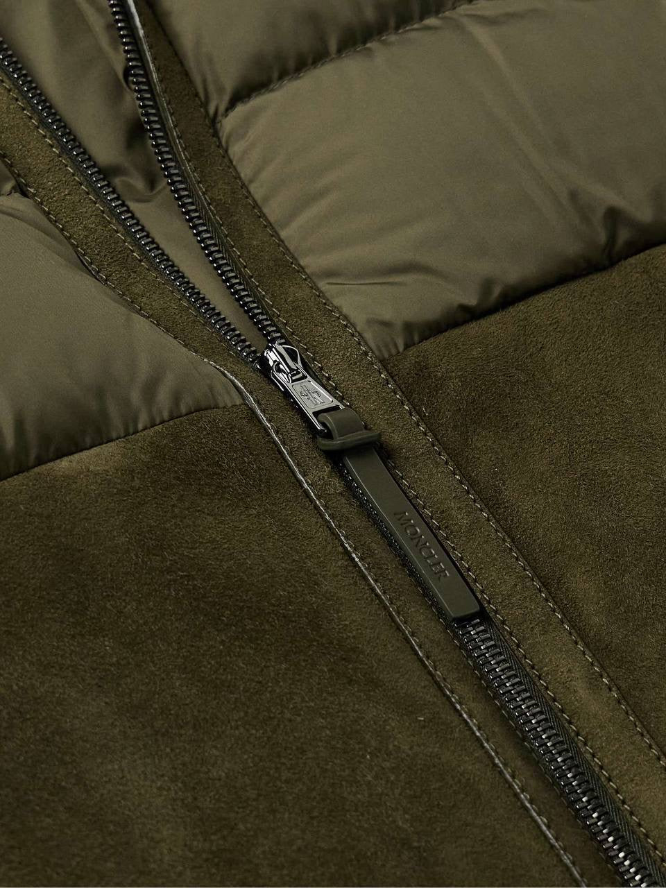 MC Men’s Tuffes Suede-Trimmed Quilted Shell Down Jacket