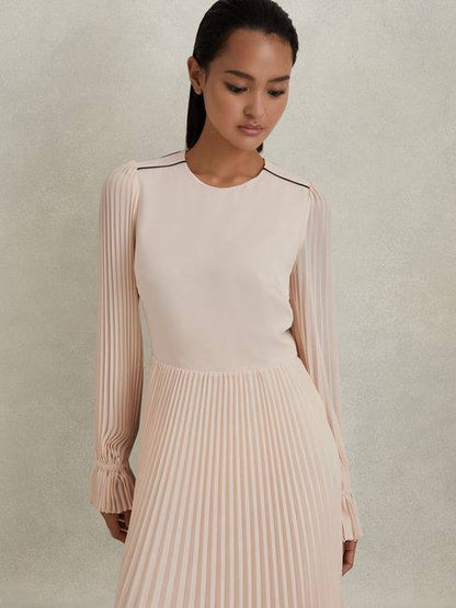 RS Priya Pleated Belted Midi Dress