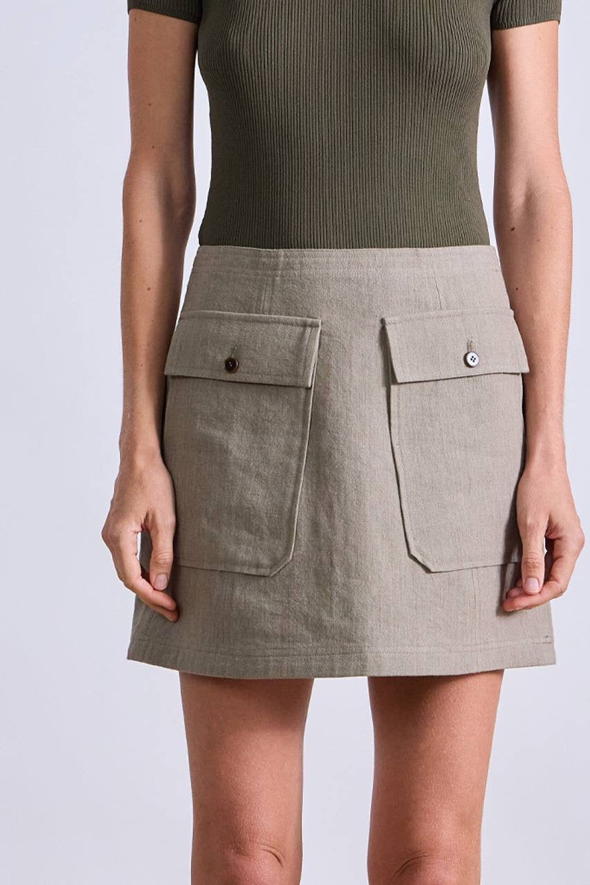 AA Helena V Neck Vest | Chi Mini Skirt | Cotton-Linen Set