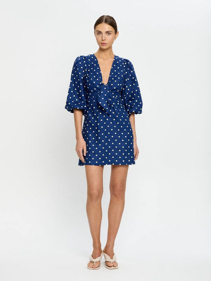 KV Lily Linen Polka Dot Mini Dress