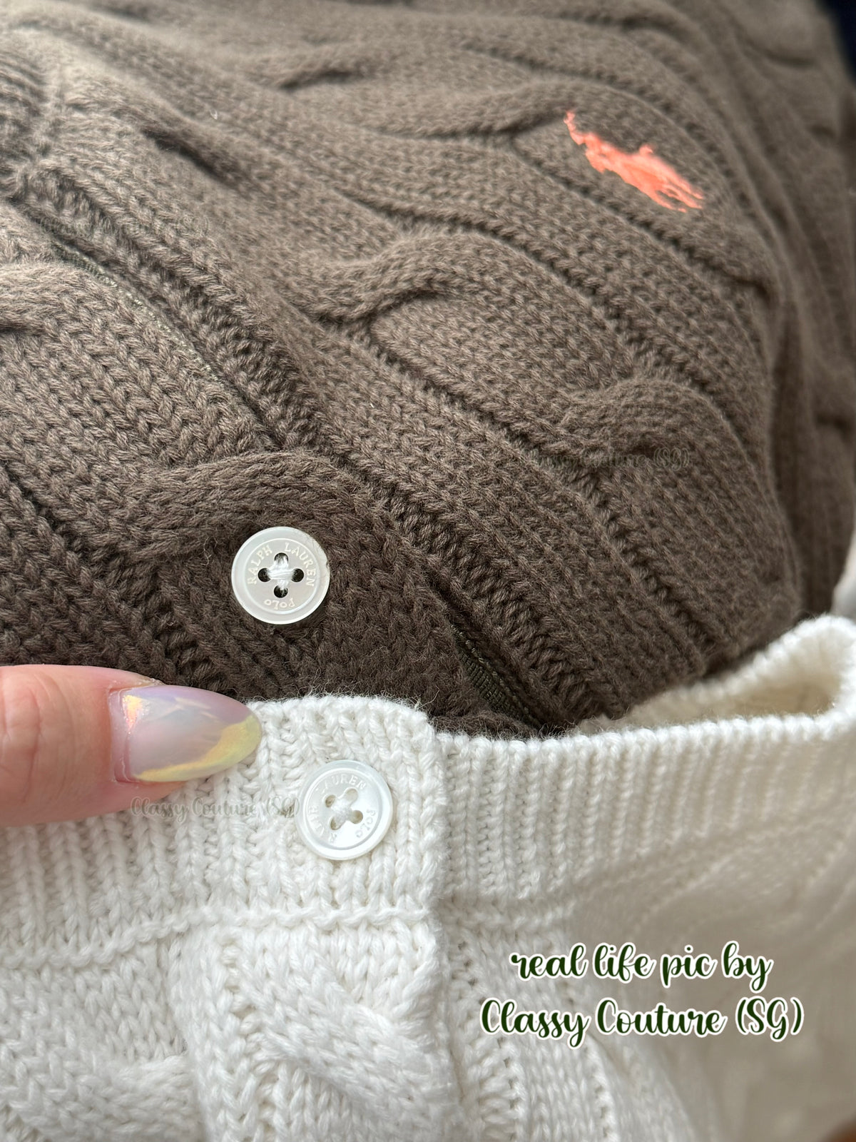 7 Colors! Cotton Cable Knit Crewneck Cardigan