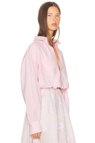 HS Bubble Button-Down Cropped Tech Poplin Shirt