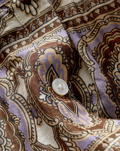 VB Ashlynn Silk-Linen Blouse Top