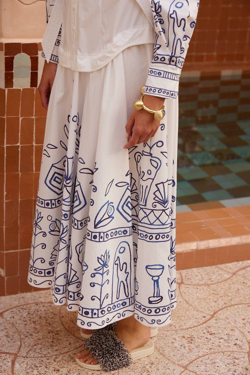 ALM Leela Button-down Belted Cotton Shirtdress Midi Dress