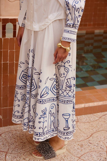 ALM Leela Button-down Belted Cotton Shirtdress Midi Dress