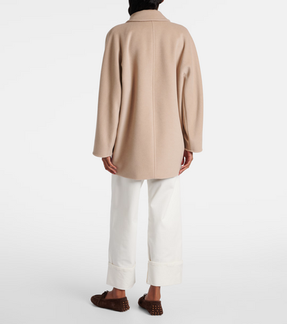 MM Rebus 101801 Double Breasted Wool and Cashmere Short Icon Coat