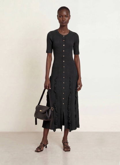 SD Knitted Ruffled Maxi Dress