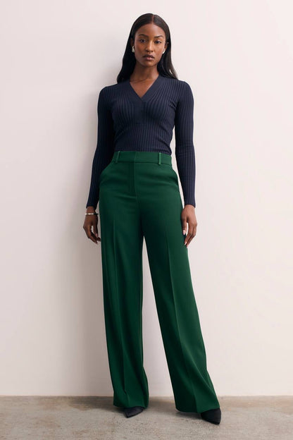 TF Orsett Viscose-blend Stretch Knit Long Sleeve Top in Navy blue