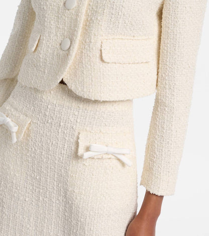 Cream Boucle Lace Collar Jacket | Mini Skirt