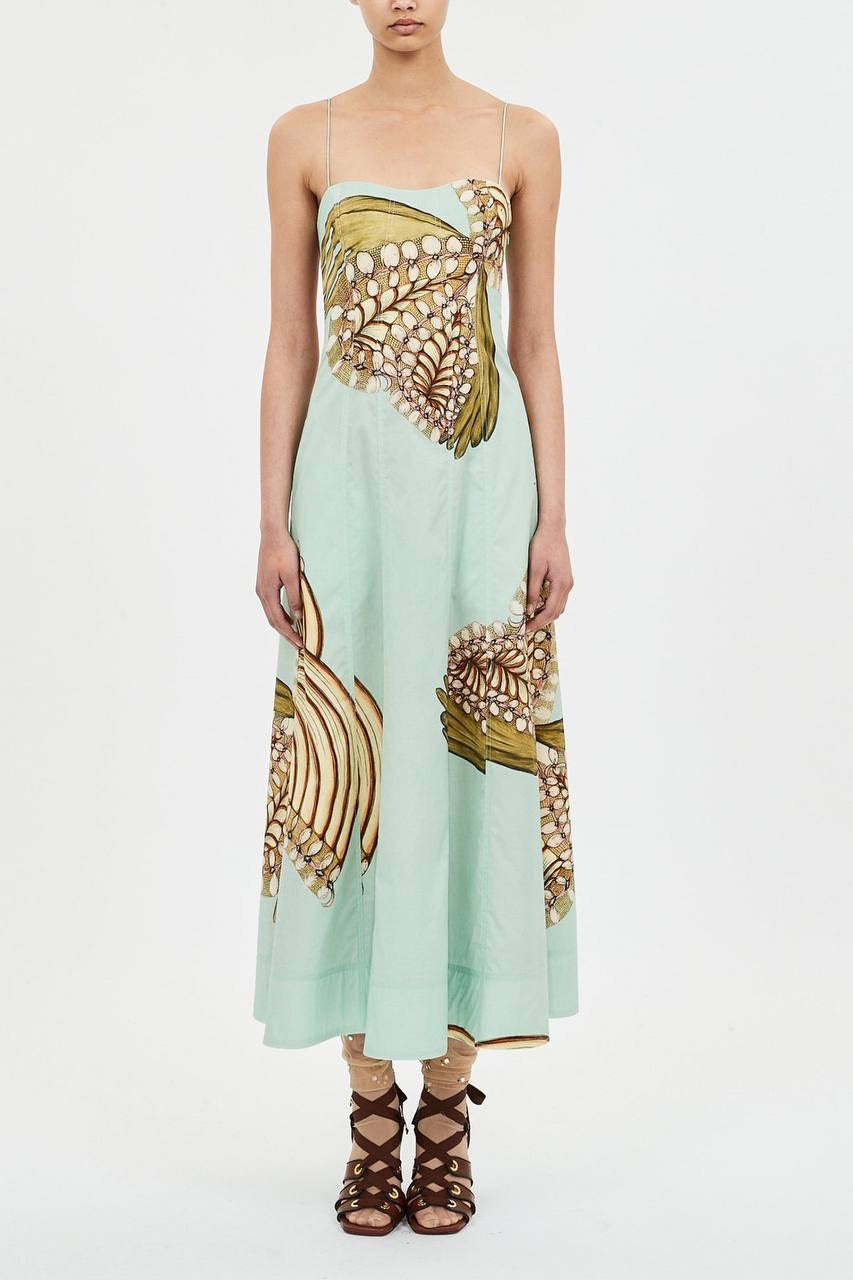 UJ Vesela Botanical Cotton Sundress Midi Dress