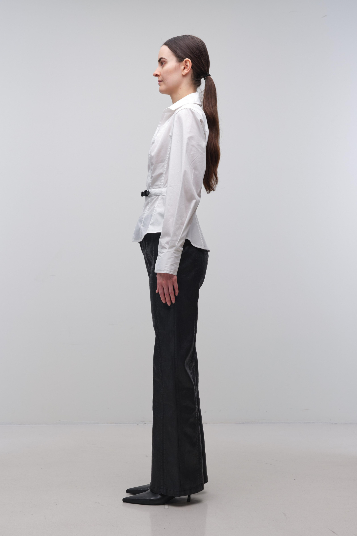SK Loriel Belted Cotton-blend Long Sleeve Shirt Top