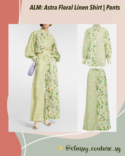 ALM Astra Floral Linen Shirt | Wide-leg Pants | Set