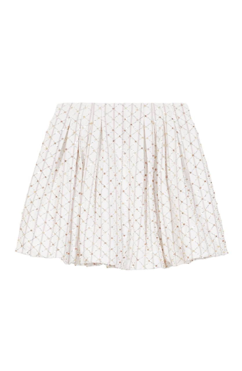 MJ Sequin Beaded Cropped Skirt | Bubble Mini Skirt | Cotton Set