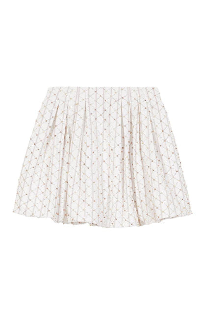 MJ Sequin Beaded Cropped Skirt | Bubble Mini Skirt | Cotton Set