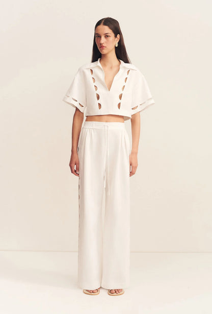 SJ Birdie Scallop Linen Cami Top | Scallop Pants | Set