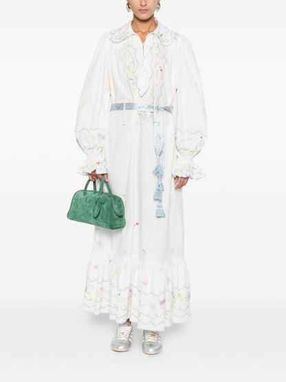 ALM Giulia Embroidered Cotton Midi Dress Shirtdress