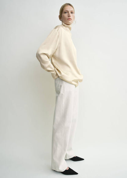 Tot Slouch Neck Viscose Blouse Long-sleeved Top