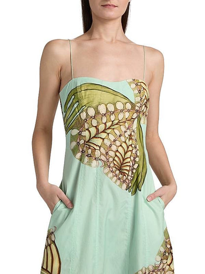 UJ Vesela Botanical Cotton Sundress Midi Dress