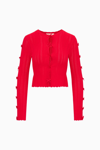 LSF Garrett Rib Pointelle Cami Top | Meryl Mini Skirt | Zoriah Cardigan | Viscose-blend Set