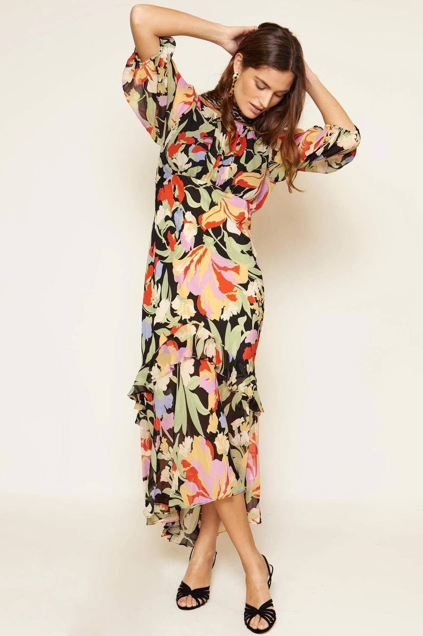 RX Cheryl Silk Midi Dress