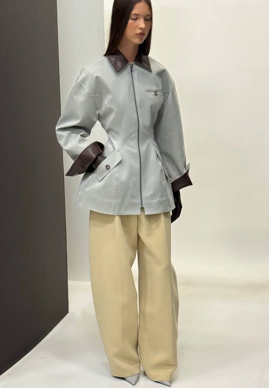 HS The Lady Hunting Cotton-blend Jacket With Faux Leather Collar