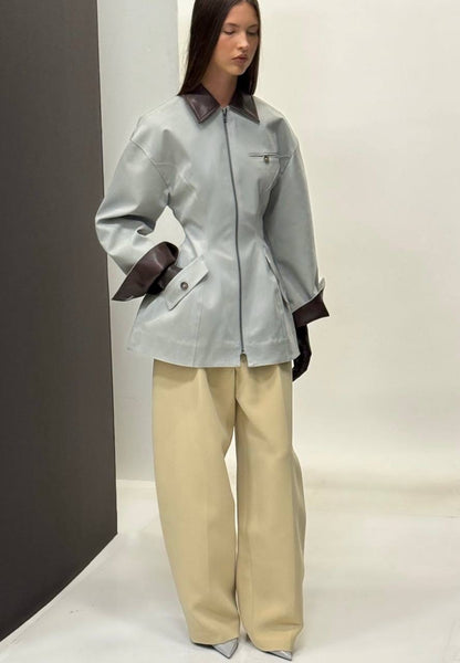 HS The Lady Hunting Cotton-blend Jacket With Faux Leather Collar